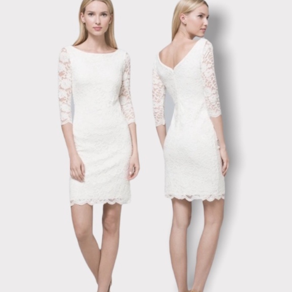WHBM White Lace Sheath Dress NEW